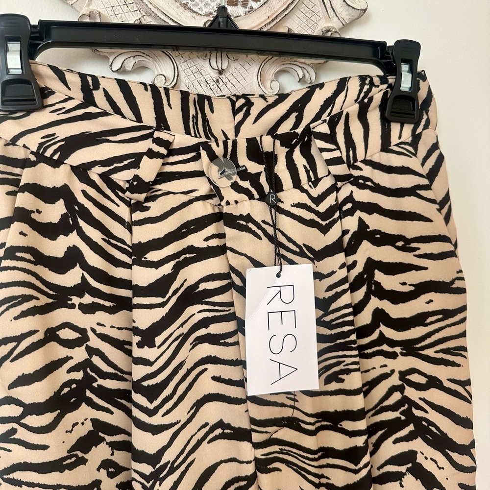 RESA Zebra Print Pants - Black and Cream